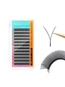 1 pieza YY 0.07 C D Curl Pestañas postizas naturales hechas a mano de alta calidad, suaves y ligeras, adecuadas para extensiones de pestañas profesionales, racimos de pestañas, pestañas individuales, pestañas postizas - Negro - Ver 12