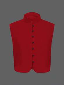 Áo tank top không tay màu trơn thanh lịch dành cho nữ, chất liệu vải dệt, thích hợp mặc mùa hè. - Đỏ - Xem 7