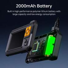 Industrial Endoscope Camera, HD Video Inspection Equipment, Water-Resistant, Rechargeable Lithium Battery, Battery Powered, No Assembly Required - Black - View 4