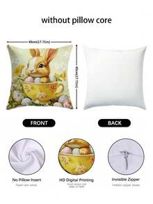 1/4 st örngott med blommönster påskhare och ägg | Festliga dekorativa kuddfodral, polyester, lämpliga för vardagsrum, soffa, veranda, utomhus - maskintvättbara - Multifärgad - Visa 7