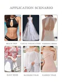 1/2 Pair Double-Sided Adhesive Reusable Padded Bra Inserts - Sticky Bra Pads For Dresses, Bikinis - Multicolor - View 9