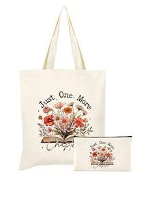 Lot de 5/2/1 sacs de rangement zippés en toile à motifs floraux et lecture, sacs d'emballage cadeau avec inscription motivante << Tu es génial(e) », parfaits pour la rentrée scolaire, les fêtes de remise de diplômes, les voyages, les anniversaires, la fête des professeurs, les cadeaux pour les camarades de classe, les amis, les étudiants et les enseignants. - Beige - Voir 38