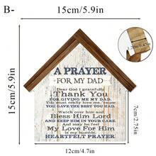 1/2pcsA Wooden House-Shaped Sign Printed With Blessings For Parents, A Warm And Inviting Desktop Decoration, Suitable For Bookshelves, Entryways, And Bedrooms-The Perfect Gift For Parents. - Multicolor - View 8