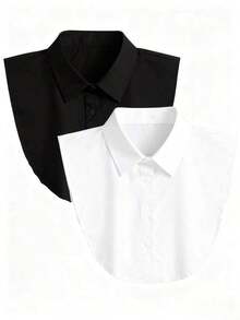 2pcs/1pc Detachable Dickey Collar For Women Shirt - White - View 9