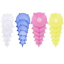 6pcs Reusable Silicone Food Covers, Food Preservation Material - Multicolor - View 11