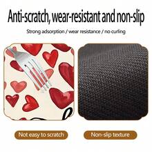 2pcs/4pcs/6pcs Heart-Shaped Silicone Placemats, Valentine's Day Style Pattern, Holiday Gift, Seasonal Decor, Suitable For Dining Table, Coffee Bar, Washable, Home Decor, Coasters, Draining Mats, Kitchen Table Mats, Indoor/Outdoor Party Decorations, Ideal Gift - Multicolor - View 9