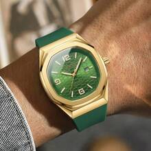1pc Men's Fashion Silicone Band Simple Calendar Square Dial Student Sports Casual Quartz Watch - one-size - View 6