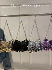 This Is A Shiny, Lightweight, Durable, And Spacious Women's Crossbody Bag. It's Both Stylish And Versatile, Suitable For Various Occasions Such As Parties, Travel, Dinners, And New Year's Celebrations. - Multicolor - View 1