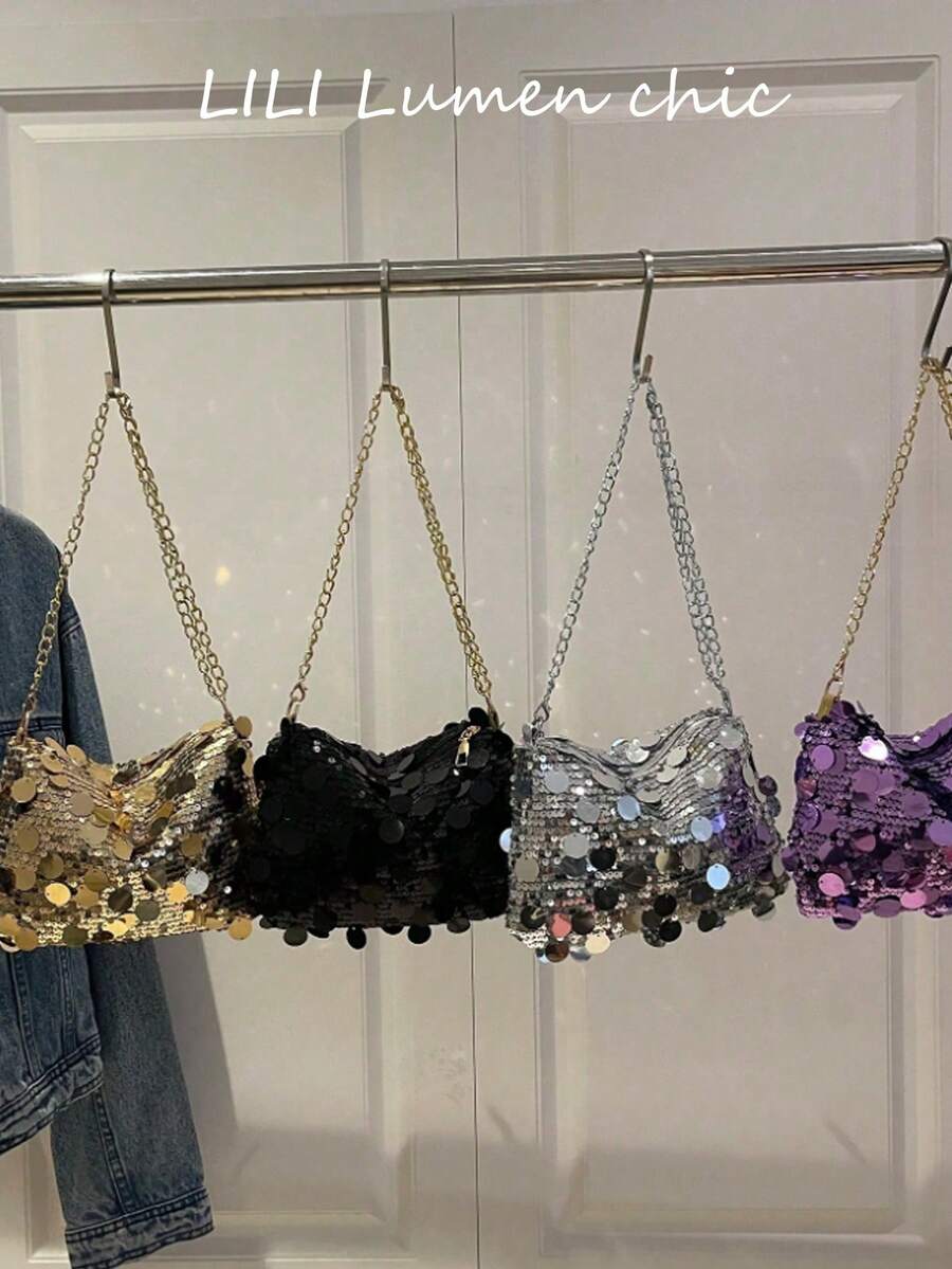 This Is A Shiny, Lightweight, Durable, And Spacious Women's Crossbody Bag. It's Both Stylish And Versatile, Suitable For Various Occasions Such As Parties, Travel, Dinners, And New Year's Celebrations. - Multicolor - View 1