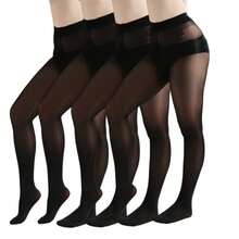 高腰无缝裸色舒适女士连裤袜，大码透明塑形紧身裤，性感肤色丝袜，适合派对和日常穿着 - 彩色 - 查看 17