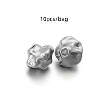 5/10pcs/Pack Stainless Steel Meteorite Irregular Spacer Beads, Non-Fading Titanium Steel Baroque Style Spacer Beads For Bracelets, Necklaces, Jewelry DIY - Meteorite Spacer Beads - View 15