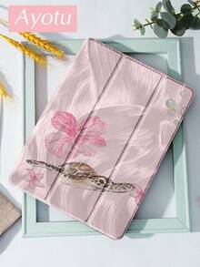 Ayotu 1pc Turtle & Hibiscus Flower Tablet Sleeve & Kindle EBook Cover, Compatible With IPad 10th Gen, IPad 11/Air 4/Air 7, 9.7", Galaxy Tab A9 Plus, Kindle (11th Gen-2024), Kindle Paperwhite 12th Gen 2024, Stylish & Minimalist Pattern, Great Holiday Gift - Multicolor - View 2