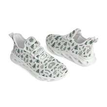 松树图案系带运动鞋，适合健身房穿着 - 白色 - 查看 5