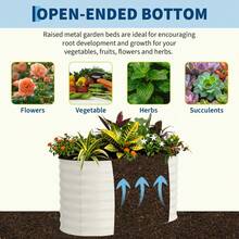 Kits De Bancales Elevados para Jardín, 43 Cm De Alto, 9 En 1, 2,4 m x 0,6 m, De Metal, para Hortalizas, Flores y Jardineras De Suelo, Color Verde Oliva - Beige con tiras anticorte 120*60*60cm - Ver 8