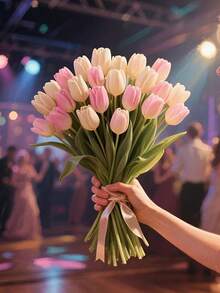 10/5 bông hoa tulip nhân tạo - 5 trắng + 5 hồng, không phai màu, trang trí nhà kiểu Scandinavia, thích hợp cho kỷ niệm, trang trí tiệc, đám cưới, trang trí nhà cửa, quà sinh nhật, v.v. Thích hợp để trang trí phòng khách và bàn, có thể dùng để trang trí nhà cửa, trang trí đám cưới, thích hợp cho đám cưới, lễ đính hôn, sinh nhật cô dâu, nhà cửa, văn phòng, tiệc tùng, cũng có thể dùng làm quà tặng Ngày của Mẹ, có thể sử dụng trong nhà và ngoài trời (không bao gồm chậu hoa). - Nhiều màu - Xem 9