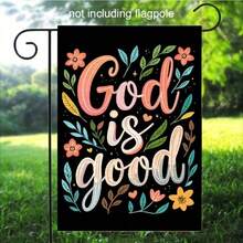 1pc, God Is Good All The Time Garden Flag Christian Faith Garden Flag, 12 X 18 Inch Double Sided Farmhouse Yard Outdoor Flag, Farmhouse Rustic Pasture Porch Decoration(ONLY FLAG) - 彩色 - 查看 3