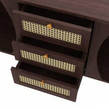 Lockers, Woven Rattan, Chest Of Drawers With Sliding Doors, Adjustable Shelves And Round Table, Multicoloured As An Option.