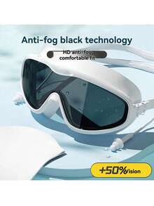 1pc Waterproof Anti-Fog High Definition Swimming Goggles For Men And Women, Beach Essentials, Beach Accessories, Pool Float - Multicolor - View 6