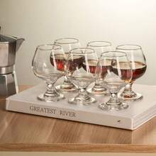 6只/套 带柄玻璃杯，玻璃材质，可用洗碗机清洗，适用于各种酒类、液体和饮料 - 透明 - 查看 8