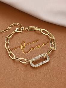 1pc Luxury Fashionable Delicate Elegant Versatile Niche Chain Bracelet, Suitable For Women's Daily And Festival Wear - Geometric Chain Bracelet - View 5