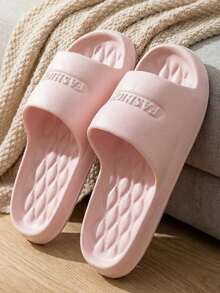 Fashionable And Versatile New Thick-Soled Open-Toe Slippers For Men, Comfortable And Skin-Friendly, Soft And Lightweight, Breathable EVA Material Strap Slides, Suitable For Home, Shower, Outdoor, Beach, Casual Wear, Suitable For Indoor And Outdoor Wear, Vacation And Beach Slippers - Pink - View 2