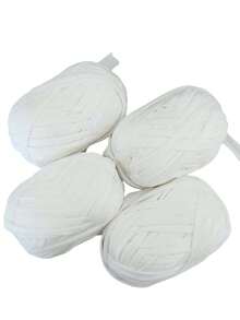 4 Rolls X 100g Polyester Crochet/Weaving Yarn, Total 30m Length - Ideal For DIY Projects Such As T-Shirts, Slippers, Baskets, Fabric Strips, Handmade Bags, Toys, Shoes, Carpets, Storage Baskets And More - Multicolor - View 30