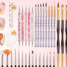 33pcs Nail Art Brushes,Double-Ended Dotting Tools,Nail Art Tool Set,Striping Brushes For Long Lines,Fingernail Drawing Pens With Palette Holder All In One For Beginners And Salon Home Use - 33PCS - View 2