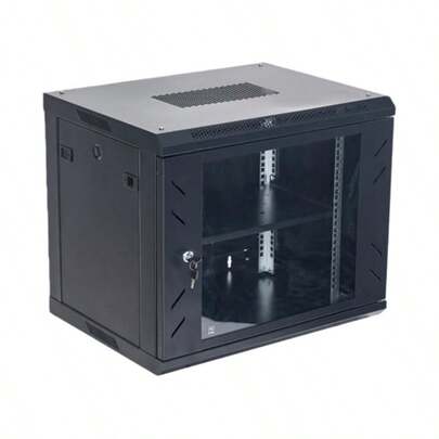 TImDu ネットワークラック 、9U12U15Uサーバーラック本体 ルーター収納 、 防犯ロック付き 、ネットワーク NAS ルーター用 事務所 家庭用 (ブラック,9U 600*500*450mm)