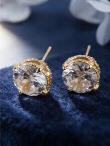 1 Pair Elegant Stud Earrings,Perfect For Daily Wear And Special Occasions,Valentine's Day, Birthdays,Anniversaries(No Box) - Gold - View 2