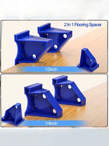 20片装专业蓝色双头塑料木地板安装垫，二合一复合地板衬垫，非电动塑料工具配件，适用于乙烯基、LVP、复合地板、工程木地板、竹地板和瓷砖地板的安装 - 彩色 - 查看 4