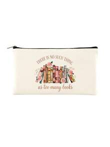 Lot de 5/2/1 sacs de rangement zippés en toile à motifs floraux et lecture, sacs d'emballage cadeau avec inscription motivante << Tu es génial(e) », parfaits pour la rentrée scolaire, les fêtes de remise de diplômes, les voyages, les anniversaires, la fête des professeurs, les cadeaux pour les camarades de classe, les amis, les étudiants et les enseignants. - Beige - Voir 34