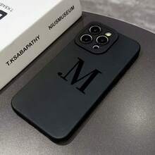 1pc Cute Heart & Letter M Personalized Phone Case, Compatible With IPhone 16 Pro Max, 17/16/15/14 Plus, 13/12/11, Air, Series - Multicolor - View 1