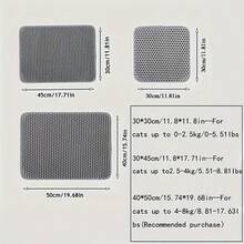 特大号双层猫砂垫 - 蜂窝状设计，可收集99%的猫砂，防水防滑，易于清洁，有效防止猫砂散落。 - 40*50CM - 查看 6