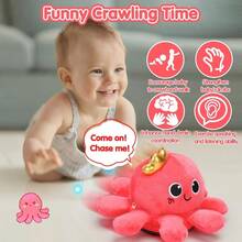 Pulpo Musical de Peluche con Luz Juguete para Gatear y Caminar para Bebés de 6 a 12 Meses Regalo para Niñas de 1 Año - como en la foto - Ver 1