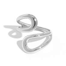 Frminee 3pcs/1pc Chunky Minimalist 18K Gold-Plated Stainless Steel Adjustable Ring, Women's Jewelry Accessory, Suitable For Everyday Wear, Bohemian Style, Gifts, Summer Beach Vacations, Valentine's Day - Multicolor - View 8