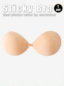 2/1 Pair Invisible Strapless Silicone Breast Petals: Sexy Silicone Breast Lift Tape, Enhances Cleavage, Suitable For Dresses, Gowns, Bikinis. Enhances Small Bust, Reveals Fuller Bust. Invisible Round Cup Bra Inserts, Thickened Nipple Covers - Multicolor - View 9