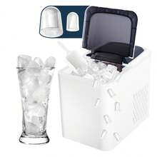 Máquina para hacer hielos Premium *2 Tamaños* Canasta Extra Grande producción *12kg* por día hielo de 2 tamaños tipo bala con canasta y pala (Gris DHALIA) - Blanco PEONÍA - Ver 10