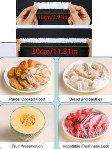 200/100/50pcs Expandable Food Covers, Kitchen Dust-Proof Waterproof Food Covers, Food Preservation Film, Refrigerator Covers, Kitchen Storage & Organization, Spring/Summer Food Preservation Tools, Home Decor, Kitchen Organizer Accessories - Multicolor - View 8