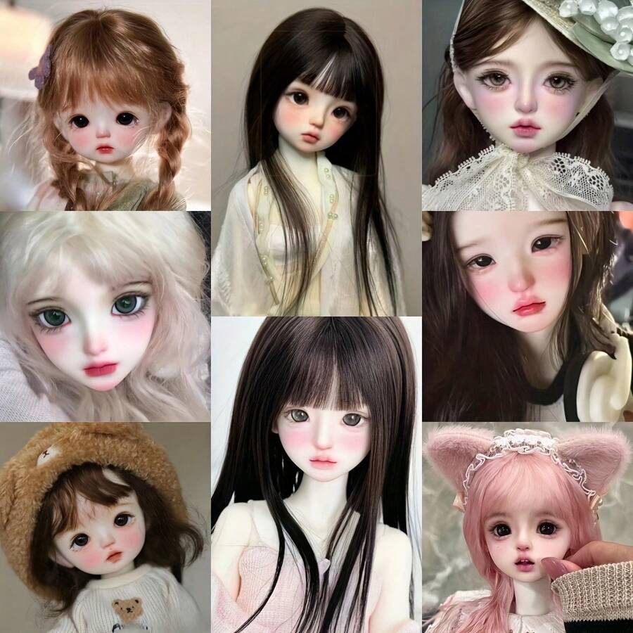 Bộ sưu tập búp bê BJD phong cách Anime, mẫu búp bê cơ bản, thời trang và dễ thương, thích hợp để trang trí cho nhiều loại búp bê BJD khác nhau. Búp bê tập trang điểm, lý tưởng làm quà tặng sinh nhật, Giáng sinh, Năm mới và Halloween. Lưu ý: Vui lòng tự trang điểm. Hình ảnh chỉ mang tính chất tham khảo. - Nhiều màu - Xem 1