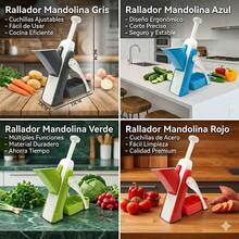 Rebanadora Mandolina, Cortador de Verduras con Bandeja de Recolección, Gadget de Cocina Fácil de Usar - Gris - Ver 3