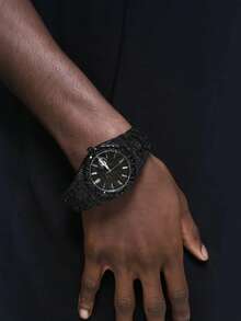 DAYAND NIGHT 新款男士石英表，奢华镶钻腕表，时尚全钻腕表，商务休闲皆宜。情人节、周年纪念日或生日的完美礼物。 - 彩色 - 查看 6