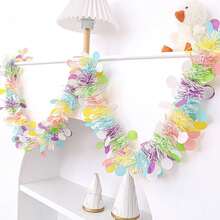 1 pieza Guirnalda de huevos de Pascua de 2 metros con borlas, decoración con borlas metálicas adecuada para Pascua, primavera, boda, fiesta de Año Nuevo y decoración interior/exterior - Multicolor - Ver 6