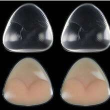 1/2 Pair Double-Sided Adhesive Reusable Padded Bra Inserts - Sticky Bra Pads For Dresses, Bikinis - Multicolor - View 14