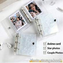 1个波浪形透明活页夹，亚克力透明文件袋，耐用材质，活页夹封面，可用作笔记本、计划本、卡片夹、贴纸簿、相册、文具