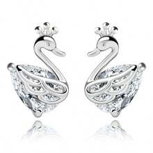 精致可爱的耳钉 - 銀色 - 查看 3