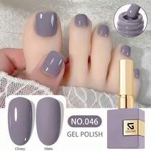 GMUME 16毫升灰紫色凝胶指甲油，色号046，柔和的芋紫色调，适合秋冬季节，优雅女士美甲设计，需搭配底油和亮油使用，UV/LED凝胶指甲油 - 淺灰紫 - 查看 5