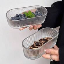 Rectangular Glass Serving Platter, Perfect For Displaying Fruits, Snacks, Dried Fruits, Candies - Clear - View 4