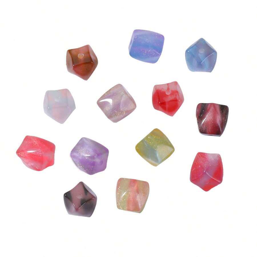 10个/包，约16.5克，包含全新半透明树脂心形贴纸、乳胶手机壳DIY材料、V形简约配件，可用于制作耳环、手链、项链、戒指和发夹等装饰品。 - 紅色 - 查看 1