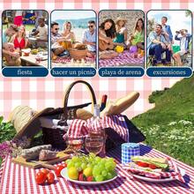 Manta de Picnic, 200 x 300 cm Manta Playa Impermeable y Resistente a la Arena, Alfombra Plegable Ligera Manta, Tapete para Playa, Picnic Blanket para al Aire Libre, Camping, Parque, Senderismo - Rojo - Ver 5