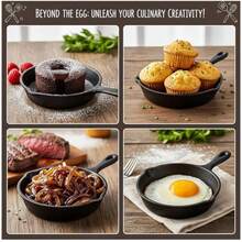 1pc Pre-Seasoned Cast Iron Skillet With Drip Hole, Suitable For Indoor And Outdoor Cooking - Cookware For Oven And Grill: Pancake Pan, Frying Pan, Wok, Cast Iron Flat Pan - Multicolor - View 4